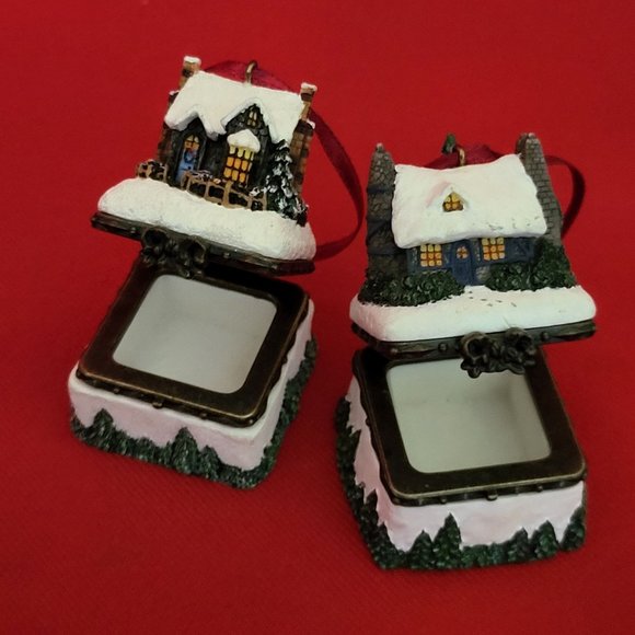 Thomas Kincade Christmas Mini Trinket Box Christmas Ornament Set of 2 - Picture 11 of 11